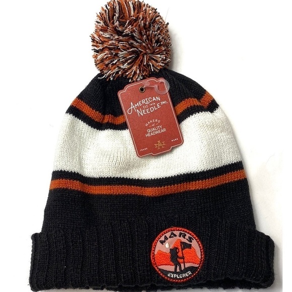 American Needle striped Mars Explorer beanie hat NWT - Picture 1 of 4